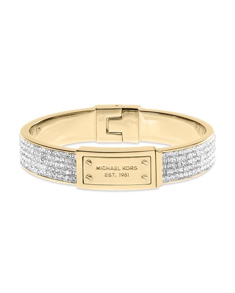 michael kors gold plated white bangle|Michael Kors bracelet price.